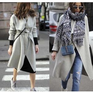 Zara Woman Heather Gray Wool-Blend Coat. Size S. Style 7522/244/811